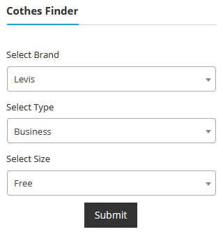 The clothing finder form