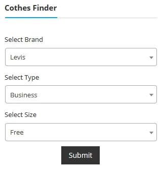 The clothing finder form