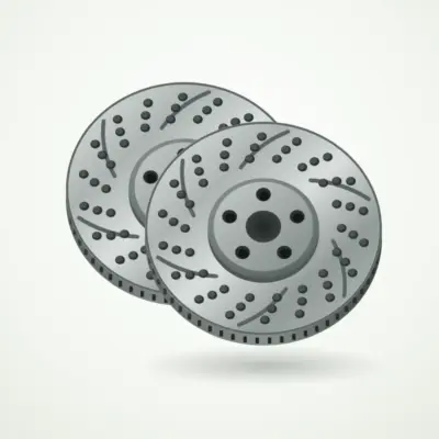 Drilled and Slotted Brake Discs, Pair