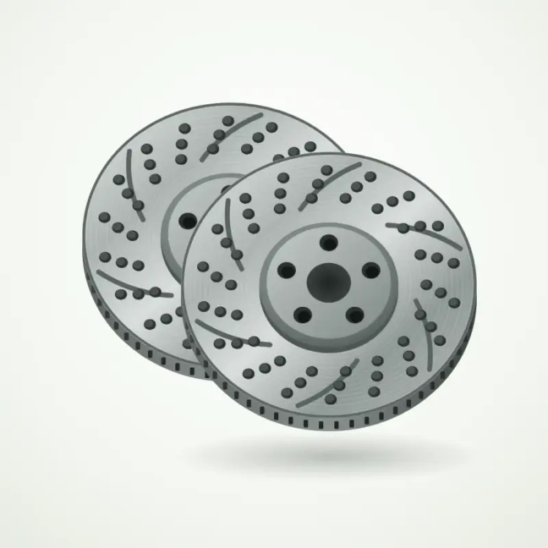 Drilled and Slotted Brake Discs, Pair